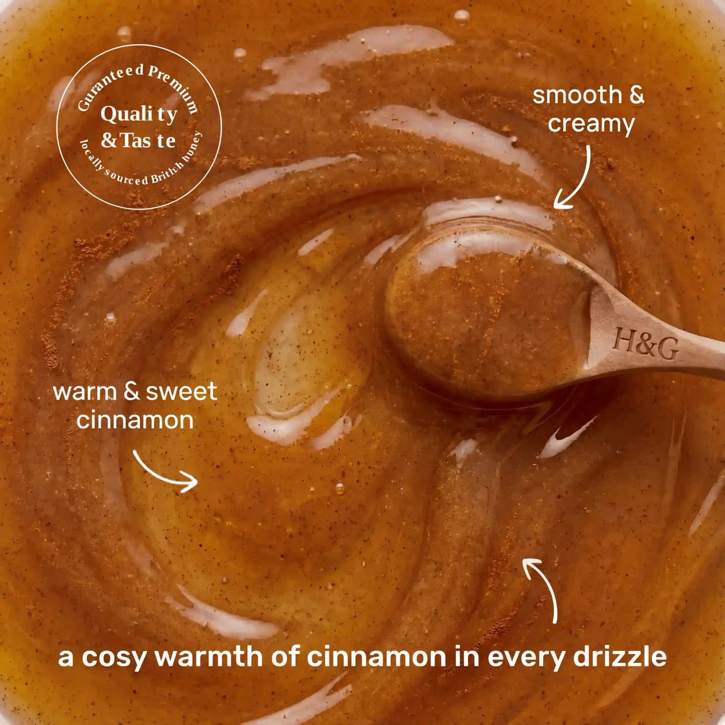Warm, aromatic comfort, honey texture