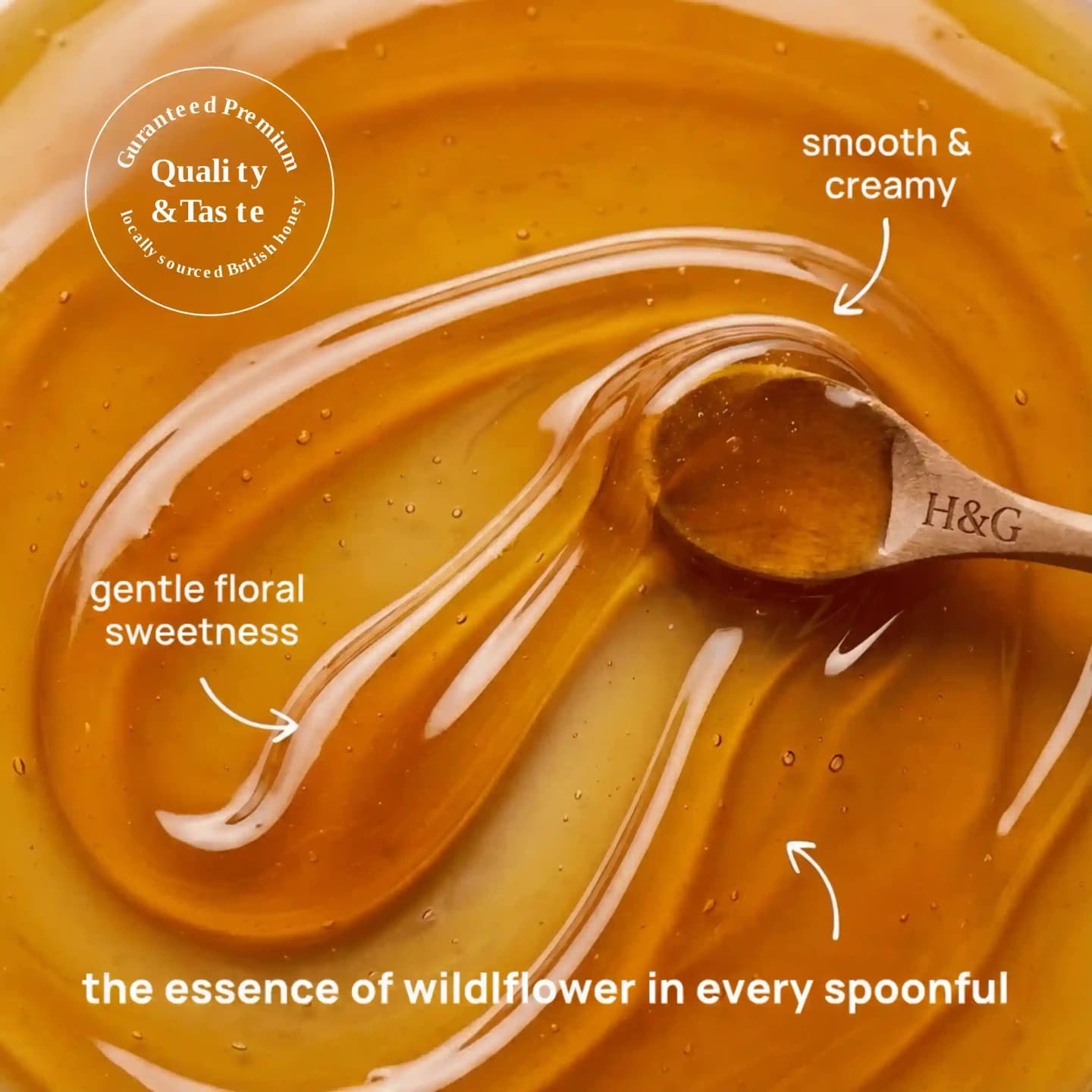 Gentle floral sweetness, honey texture