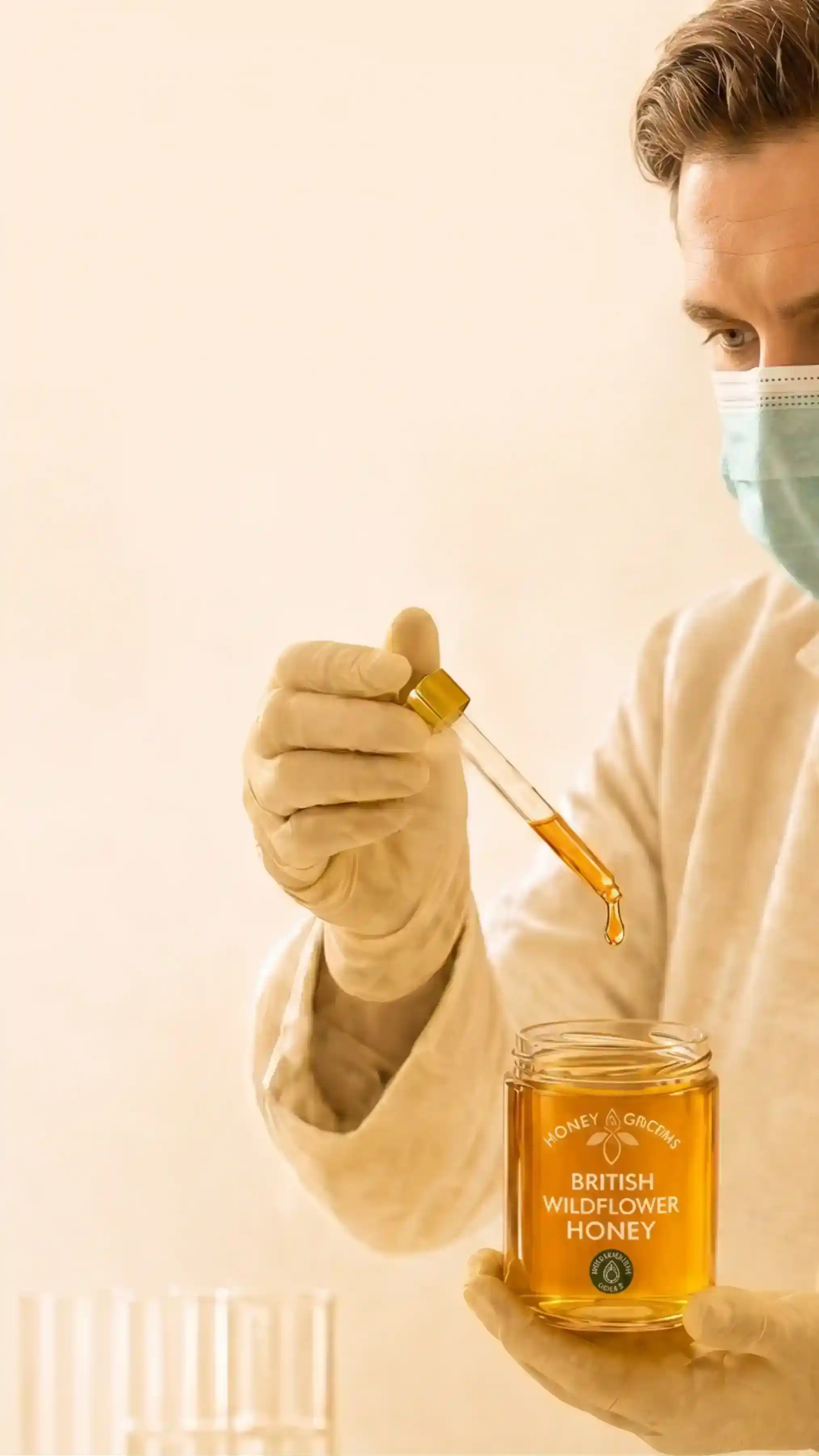 Scientist testing honey purity